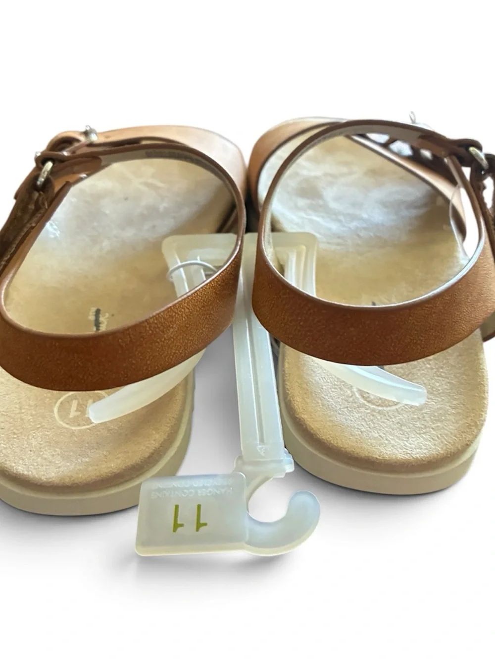 Cat & Jack Girl Brown Faux Leather Sandals Size 11 New